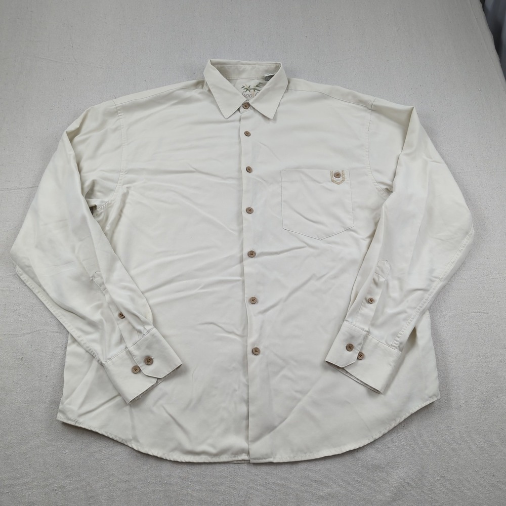 Bamboo Cay Shirt Mens Large Mens Cream Hawaiian Tropical Resort Wear